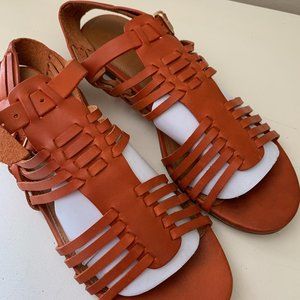 J. Crew Orange Leather Strappy Sandals